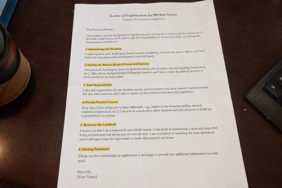 Annotated letter-of-explanation template