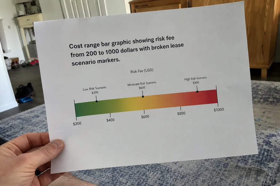 Cost-range bar of risk fee amounts from $200 to over $1,000