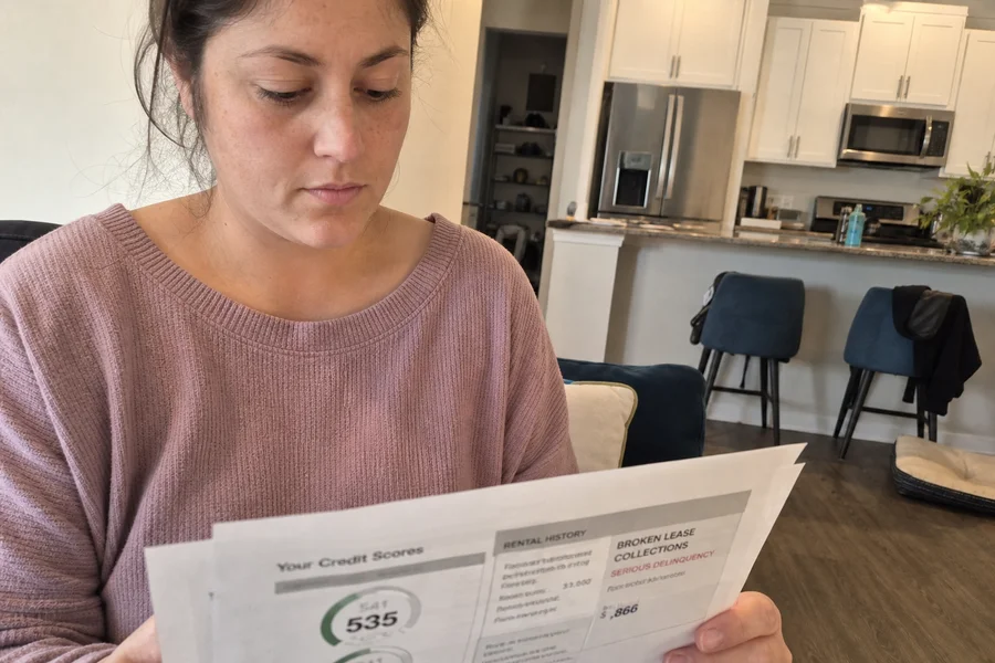 Graphic showing rental history plus credit report double hit
