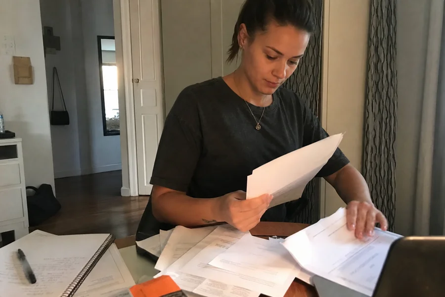 Renter organizing income documentation
