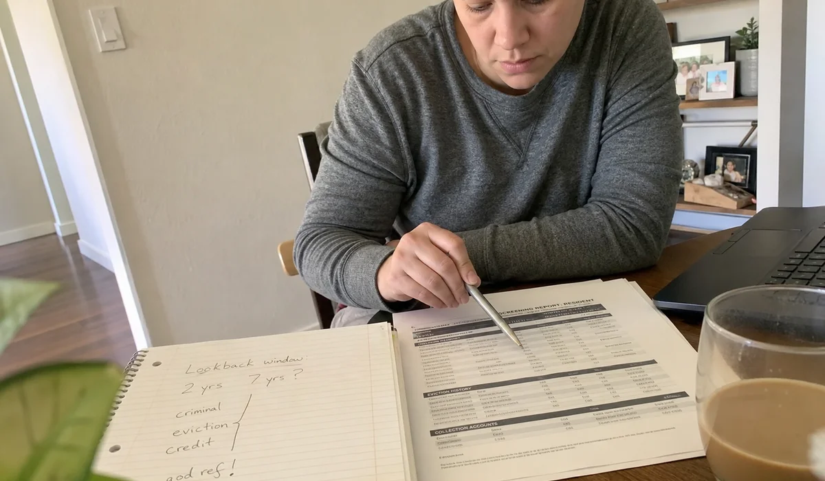 Renter reading a screening report line item