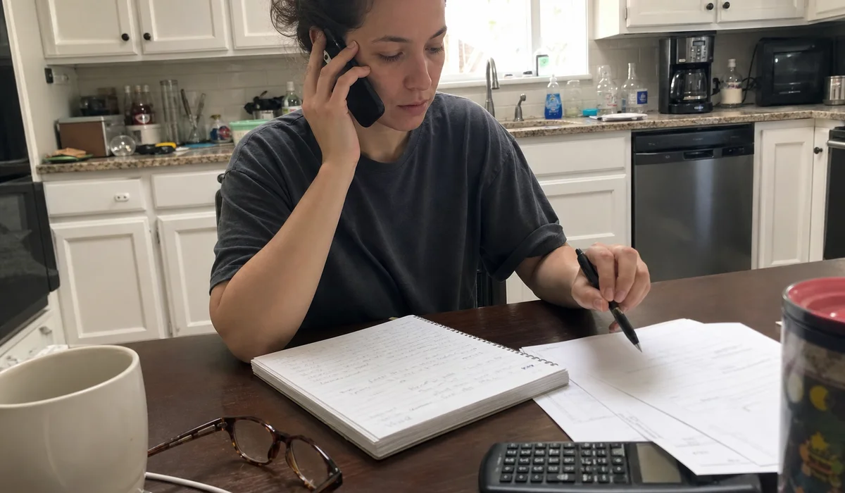 Renter on the phone negotiating a settlement