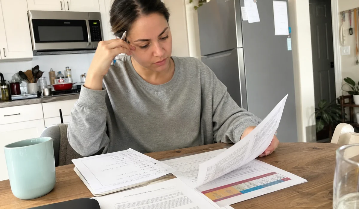 Renter reviewing a rental screening report showing broken lease age